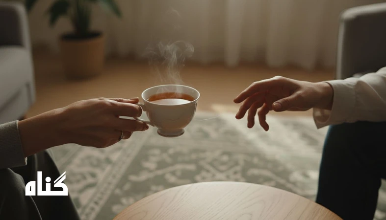 تصویر دست دو نفر در رابطه با نشانه‌ای ظریف از کنترل عاطفی و محبت مشروط، در فضای آرام و واقعی