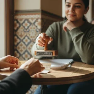 صحنه ای آرام از قضاوت و مکث؛ تصویر مفهومی از اخلاق بی زمینه و جدا شدن حکم از موقعیت انسانی